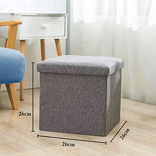 Pouf pieghevole in lino con coperchio, per camera