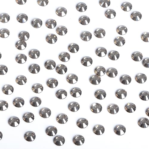 Image of Bymitel Hotfix Crystal Rhinestones Round Gems Iron on DIY Jewelry Making Flat Back for Crafts,Black Diamond, 1.3mm(SS3 /2880pcs)