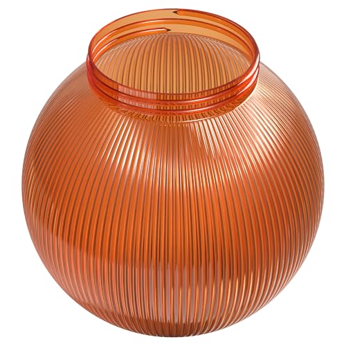 Image of KASTLITE Orange Ribbed 6 inch Acrylic Festival Globe, 3.25 inch Threaded Neck