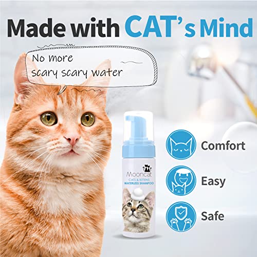 Mooncat Waterless Cat Shampoo, Licking Safe Dry Shampoo for Cats, No