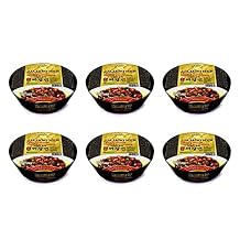 Paldo Jjajangmen King Instant Noodle Soup Bowl with Black Bean Sauce 6 Pack, Total of 40.2oz