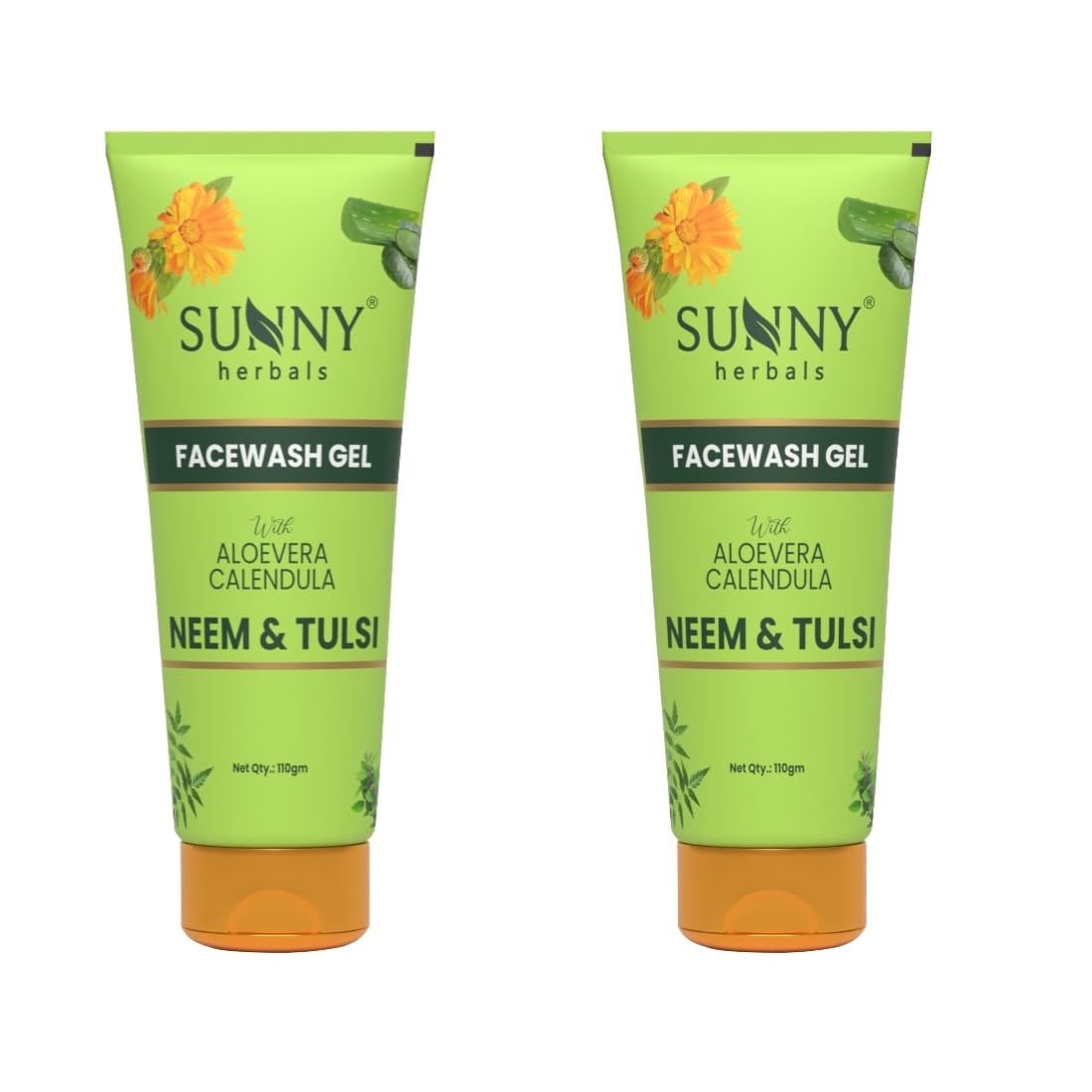 Face Wash Gel Enriched With Aloevera, Neem & Tulsi For Cleansing, Prevents Pimple & Removes Extra Oil | Moisturizes, Fresh & Supple Skin, Healthy Glow For All Skin, 110 gm (Pack of 2)