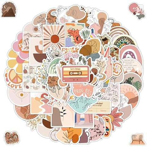 ZUOQIANG 155 Pcs Boho Aesthetic Stickers Cover