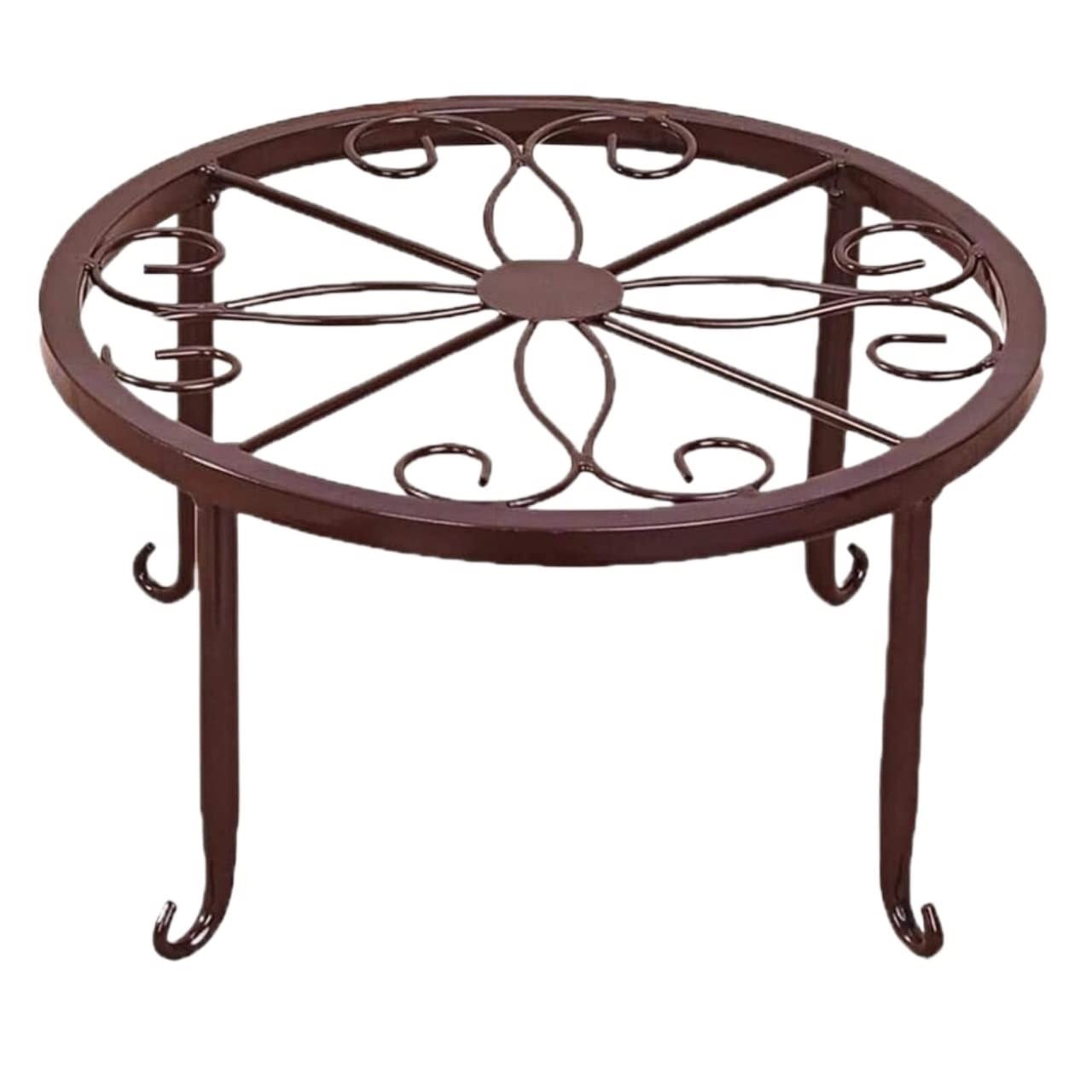 Lpmengs-EU Plant Stand Shelves Flower Holder Metal Pot Holders Wrought Iron Round Home Decor Shelf Rack(R)