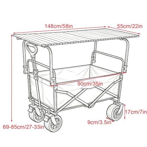 Carrito de mercado plegable con ruedas suaves para ferias y promoción comercial 3