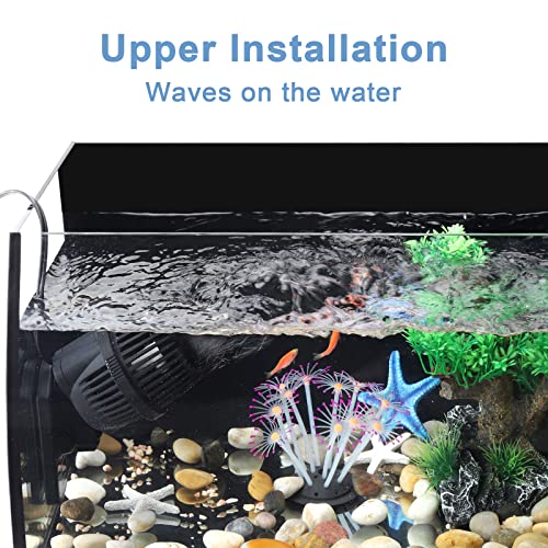 Image of hygger 2100 GPH Aquarium Wave Maker Pump with Strong Magnetic Suction Base, Ultra-quiet 360 Degree Rotating Submersible Power Head, for 75-130 Gal Freshwater Saltwater Tank (Pack of 2)