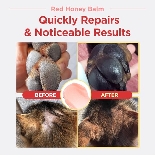 JAYU PET Red Honey Balm, Long Lasting Dog Cat Skin Nose Paw Wax Balm, Anti Slip & Help Reduce Licking - Image 2
