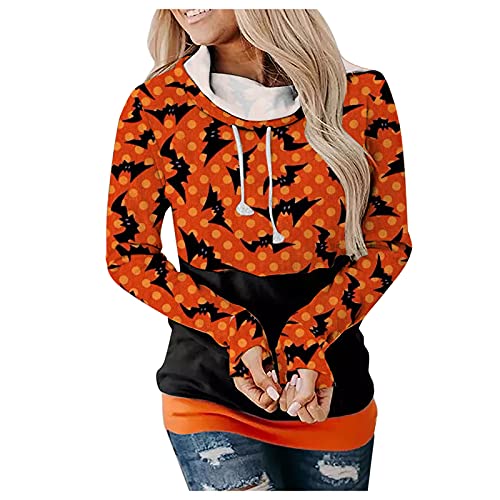 Womens Fuzzy Hoodies Pullover Cozy Oversized Pockets Hooded Sweatshirt Athletic Fleece Hoodies Long Graphic tees for Womens Motorcycle Graphic tees Graphic tees Plus Size wome(B3-Orange,XL)