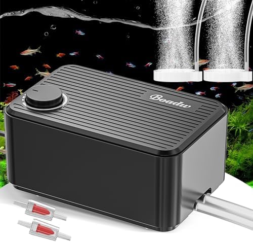 Aquarium Aerator Ultra Quiet 5.5W Oxygenator Air Pumps for Aquariums Adjustable for Aquariums 400 L with All Accessories <40db