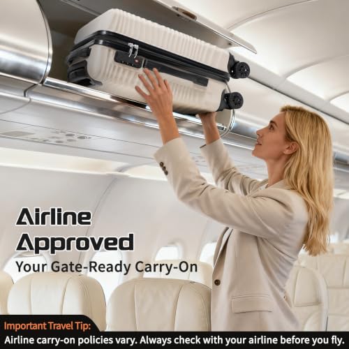 Image of Rosamo Luggage Sets 3 Piece, ABS Suitcase Set (20 /24 /28), Hardside luggage with Spinner Wheels, Travel Luggage, 14x8x9 Airline Approved Carry on, Lightweight Luggage with TSA Lock