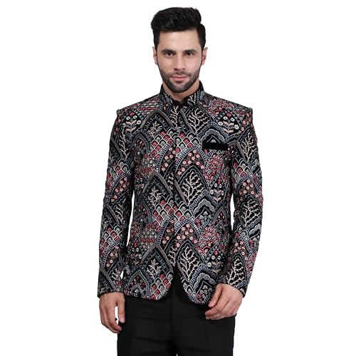 Image of WINTAGE Men's Embroidered Velvet Bandhgala