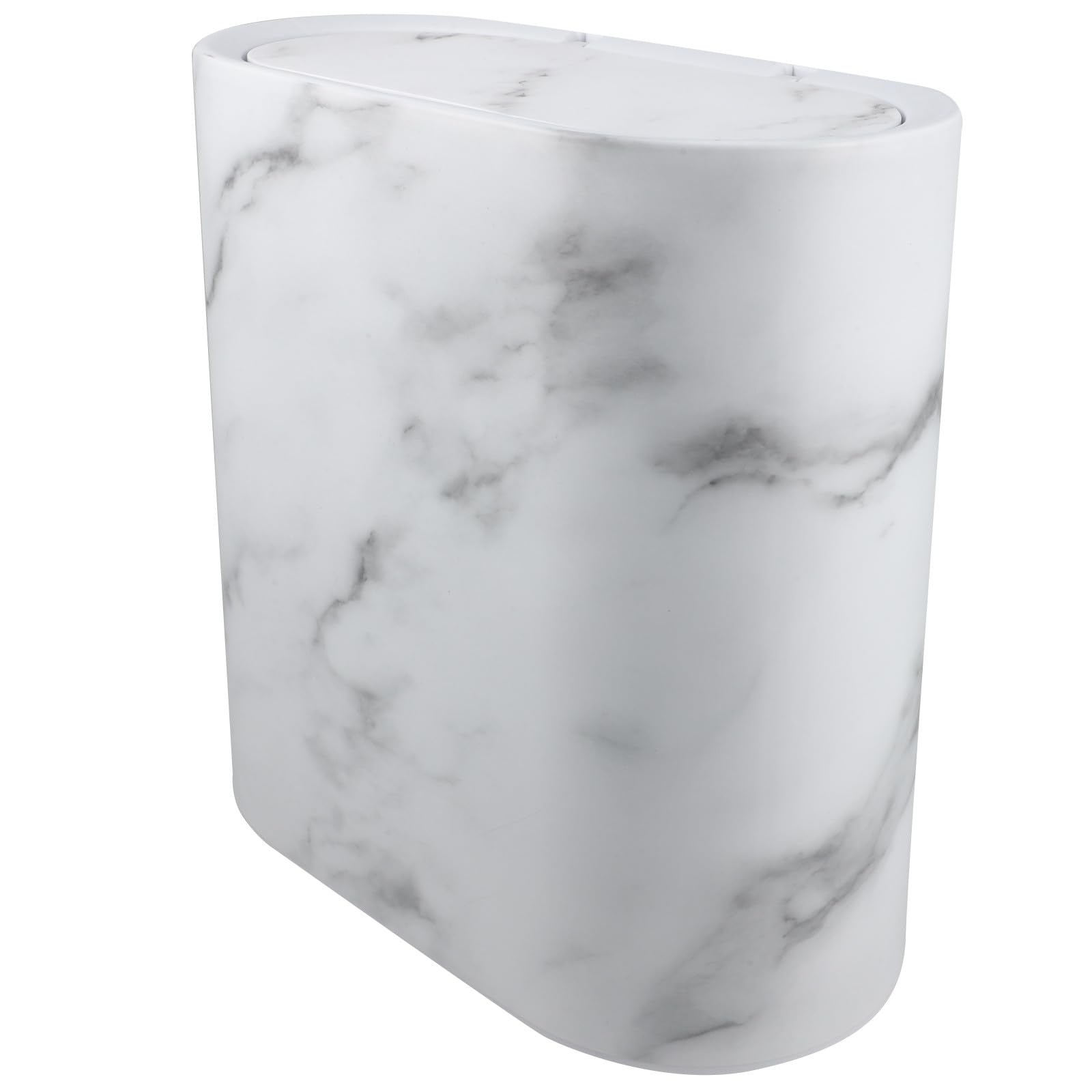 Generico Pattumiera da Bagno Stretta Effetto Marmo in Plastica 1 Pezzo | Design Facile Salvaspazio Moderata Fessure e Capacità da Pulire Casa e Soggiorno