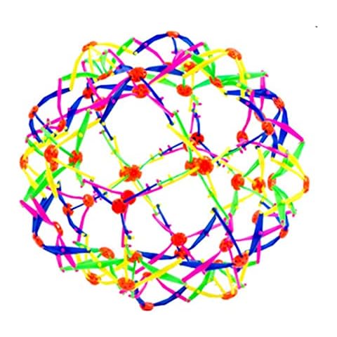 ERZU Breathing Ball Mini Stress Toys For Anxiety Luminous Hoberman Sphere Sturdy Durable Educational Large Expandable Balls With Unique Geometric Shape Boys Girls Birthday Toys, Colored Expansion Cover