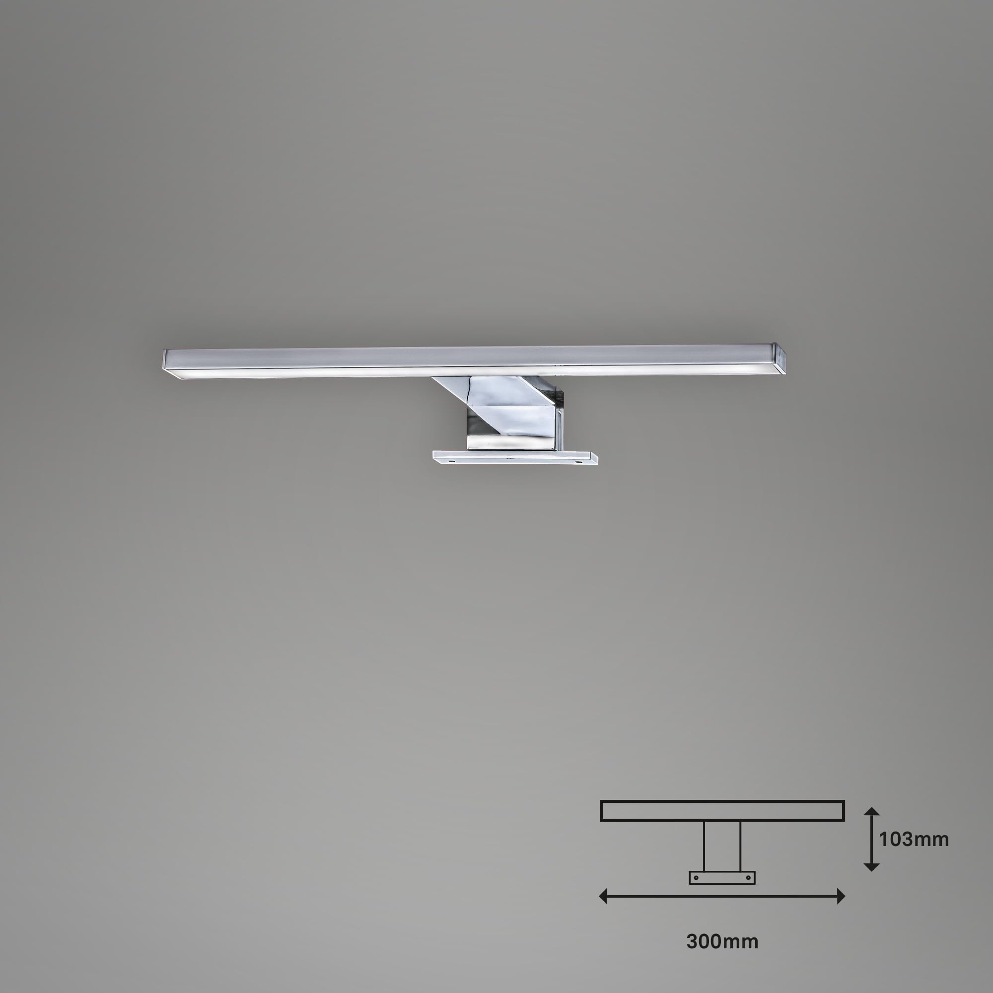 BRILONER Leuchten - Lampada da specchio a LED, luce da specchio cromata, 500 lumen, 4.000 Kelvin, IP44