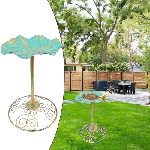 Banho Para Pássaros de Jardim | Fonte De Ferro Com Pedestal Para Aves,Alimentador Antiferrugem Com V