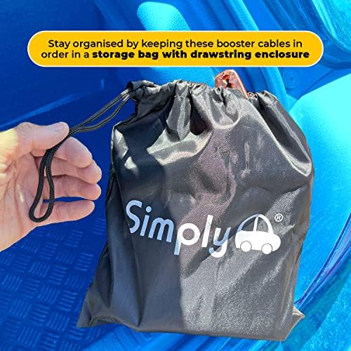 Simply SM400B Boxed Motorist Jump Leads Booster Cable 400AMP 2.5M Long Anti-tangle leads Oil acid and heat resistant PVC Fully Insulated Metal Clips and Operating Instructions