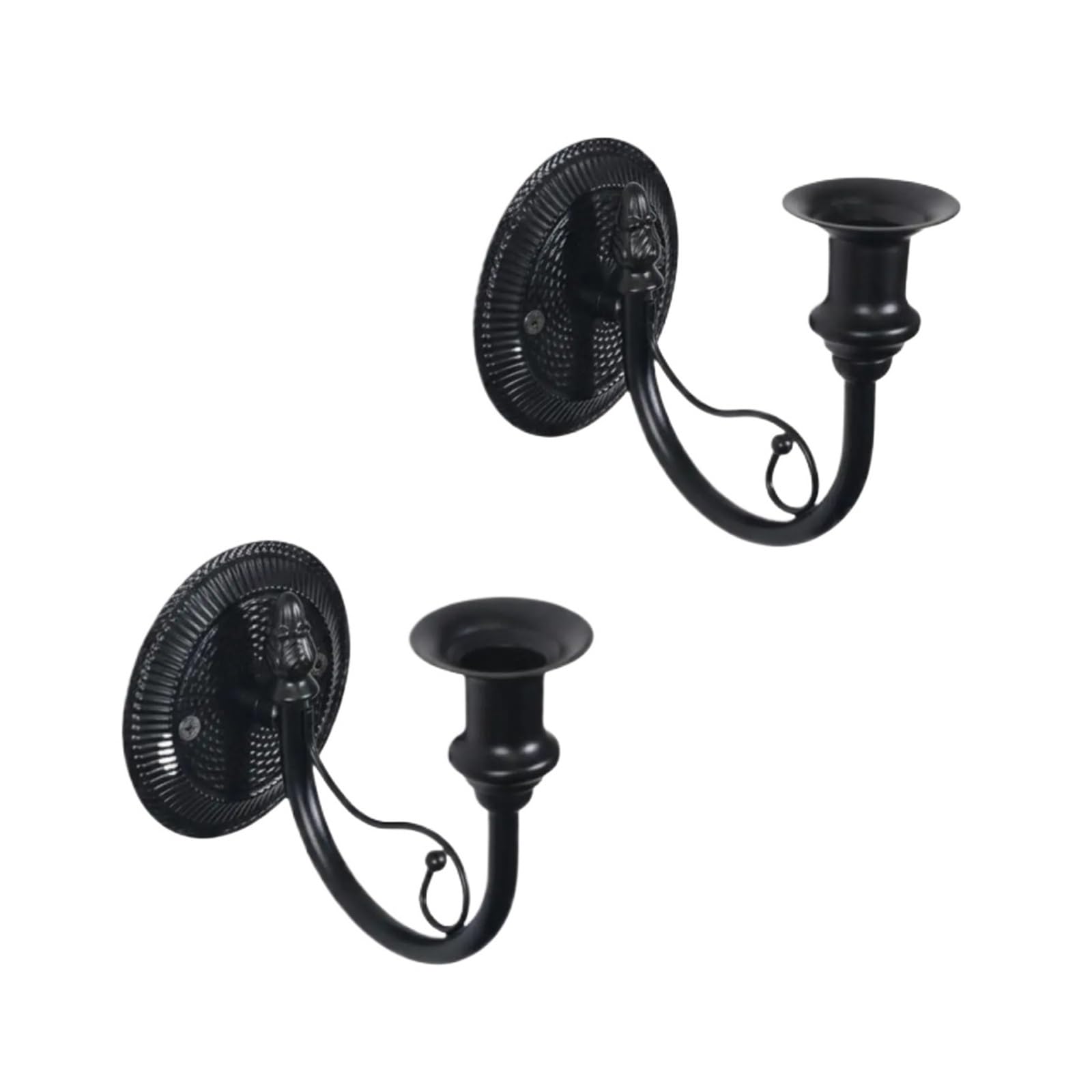 2Pcs Candle Sconces Art Candlestick Holder For Stick Candles Wall For Living Room Wedding Dining For Desktop Decoration(Black)