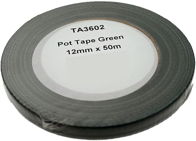 50m Green 12mm Pot Tape for Floristry Crafts | Floral Tape for Flower Arranging