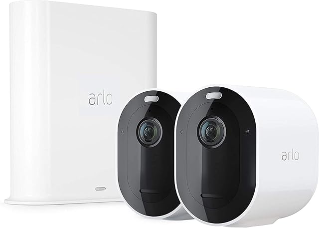 Arlo Pro3 Wireless Outdoor Home Security Camera System CCTV, 6-Month Battery, Colour Night Vision, 2K HDR, 2-Way Audio, Alarm, 2 Camera kit, With 90-day free trial of Arlo Secure Plan, White
