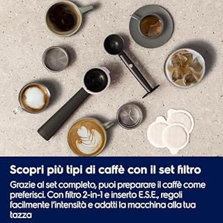 Electrolux Explore 6 Macchina per Caffè Espresso e Cappuccino E6EC1-6BST, 2 tazze, tecnologia ThermoBlock, set filtro 2-1 incluso, Caffè in Polvere e Cialde E.S.E., colore nero