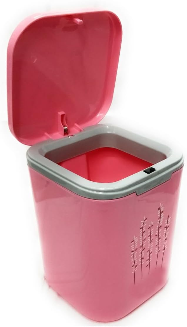 CSM Delhi Plastic Table Square Small Dustbin with Lid (Colour May Vary)