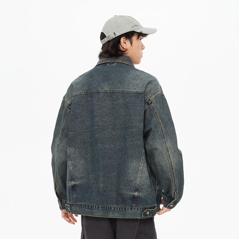 Men's Denim Jacket Male's Loose Casual Outerwear Denim Coat3