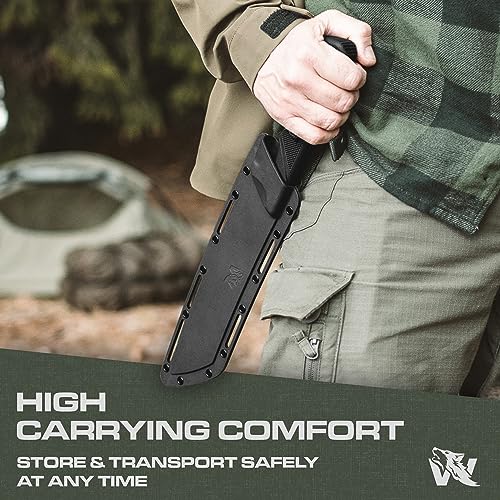 Image of ODENWOLF W Machete - Survival Machete Full Tang with Sheath - Strong D2 Steel Knife Machete for Cutting Trees, for Yard Work, and for Bushcrafting and Big Tactical Knife with TPE-Handle