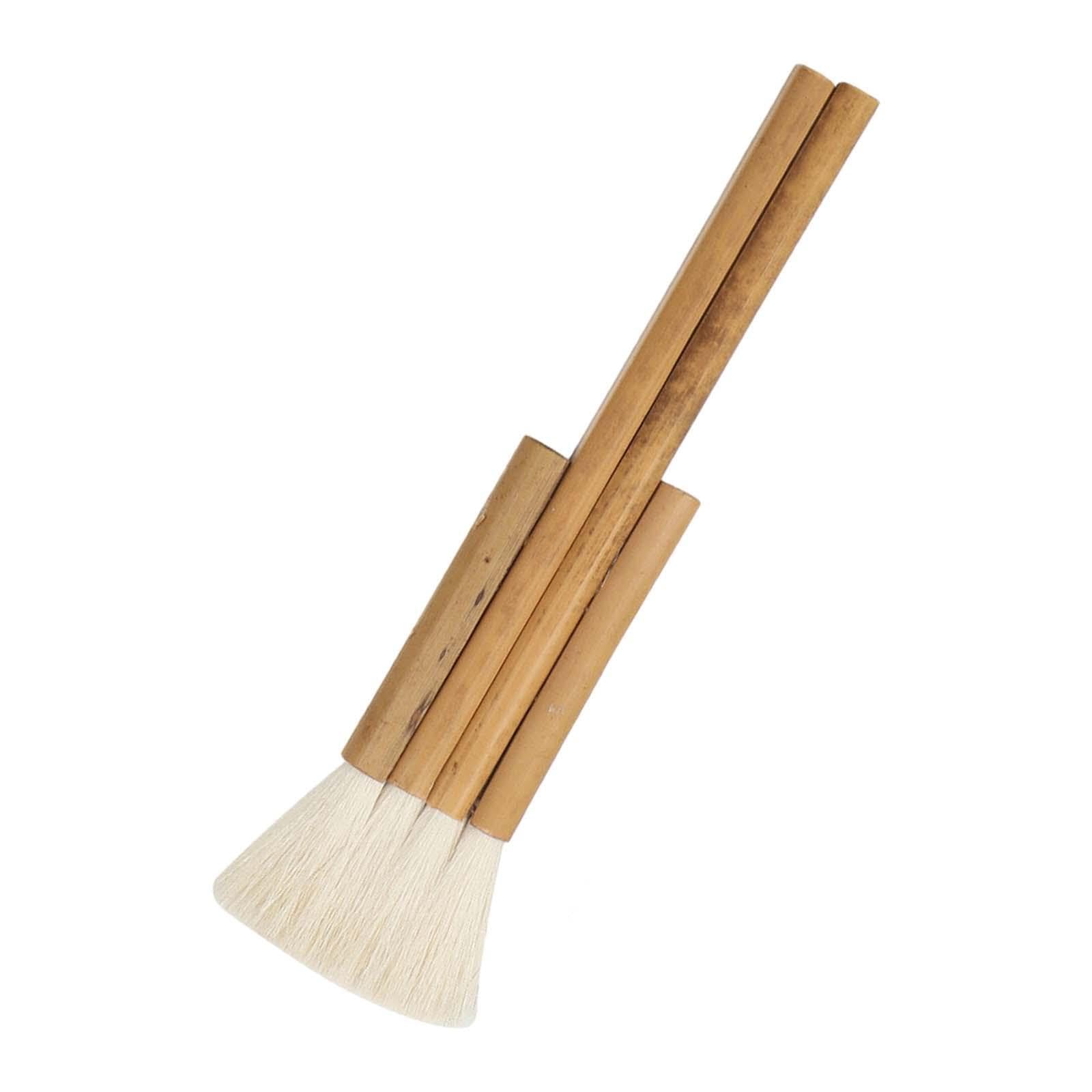 mophrati Brushes Tool Paint Brush Set Goats Hair Hake Bamboo Art Tools Professional for Creative Expressions Artistic Goats Hair Hake Artists Paint Brush, 4 Rows
