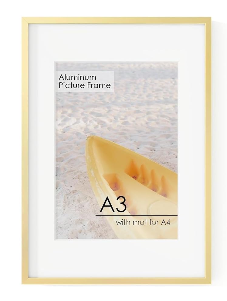 Acovy A3 写真フレーム アルミフォトフレーム マット仕上げ 200x287mm 高解像度プレキシガラス付き 金属製 A3(297x420mm) 写真フレーム 壁または卓上ディスプレイ用 壁掛けフック付き