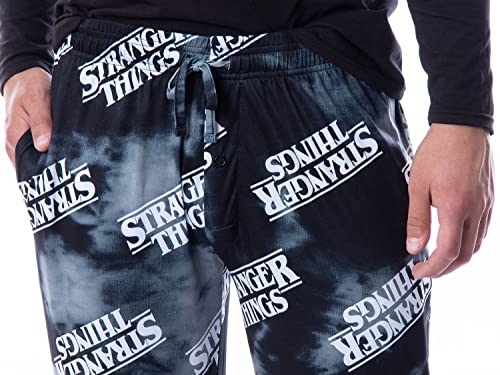 Mad Engine Stranger Things Mens' Logo Toss Print Tie Dye Sleep Pajama Jogger Pants4