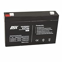 DSK – Batteria al piombo AGM ricaricabile sigillata da 6 V e 7 Ah. Ideale per auto e moto elettriche per bambini, monopattini, sistemi UPS e sistemi di sicurezza e comunicazione, luci di emergenza