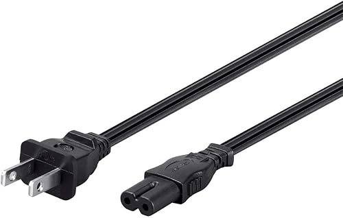 Monoprice Cable de alimentación de CA - 3 pies sin polarizado 18AWG, 10A (NEMA 1-15P a IEC-320-C7) Negro