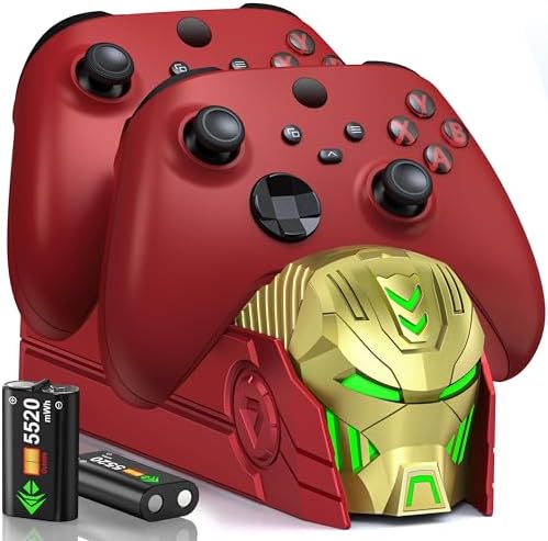Controller Charging Dock with 2X 5520mWh Batteries Compatible with Xbox One,Fast Charging Dual Charging Station Rechargeable Bttery Pack USB Controller Charger for Series S/X/One S/X