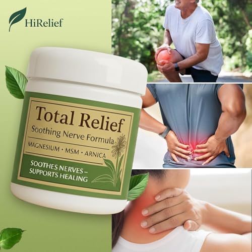 Image of Total Relief Magnesium Cream for Nerves - Fast-Absorbing MSM & Arnica Cream for Healthy, Comfortable Nerves and Daily Comfort (Pack of 1)