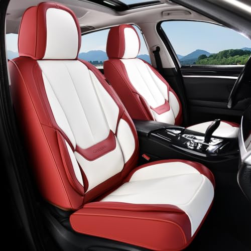Image of Coverado Car Seat Covers, Front Covers for Cars, Car Seat Cover Front Seats, Automotive Seat Cover, Waterproof, Leather Car Seat Cushion, Universal Interior Seat Protectors for Most Cars