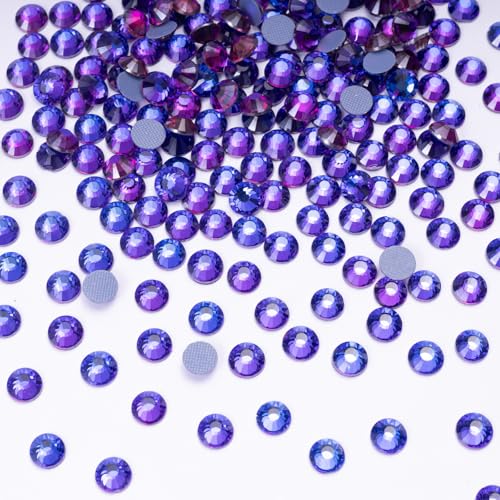 Image of Hotfix Rhinestones Bulk 3000PCS SS6 (1.9-2.1mm), Purple Velvet Glass Rhinestones for Clothes, Tumblers, Shoes DIY, Heat Transfer Flatback Gems for Crafts & Decoration