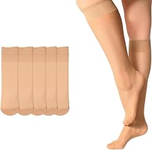 Women's Short Tights in packs of 5 or 10 units |Mini Transparent Stockings Natural or Black |Women's Medium Socks Comfortable and Soft | Daily Use | Medias Cortas Mujer en packs de 5 o 10 unidades Mini Medias Transparentes Color Natural o Negro | Calcetin