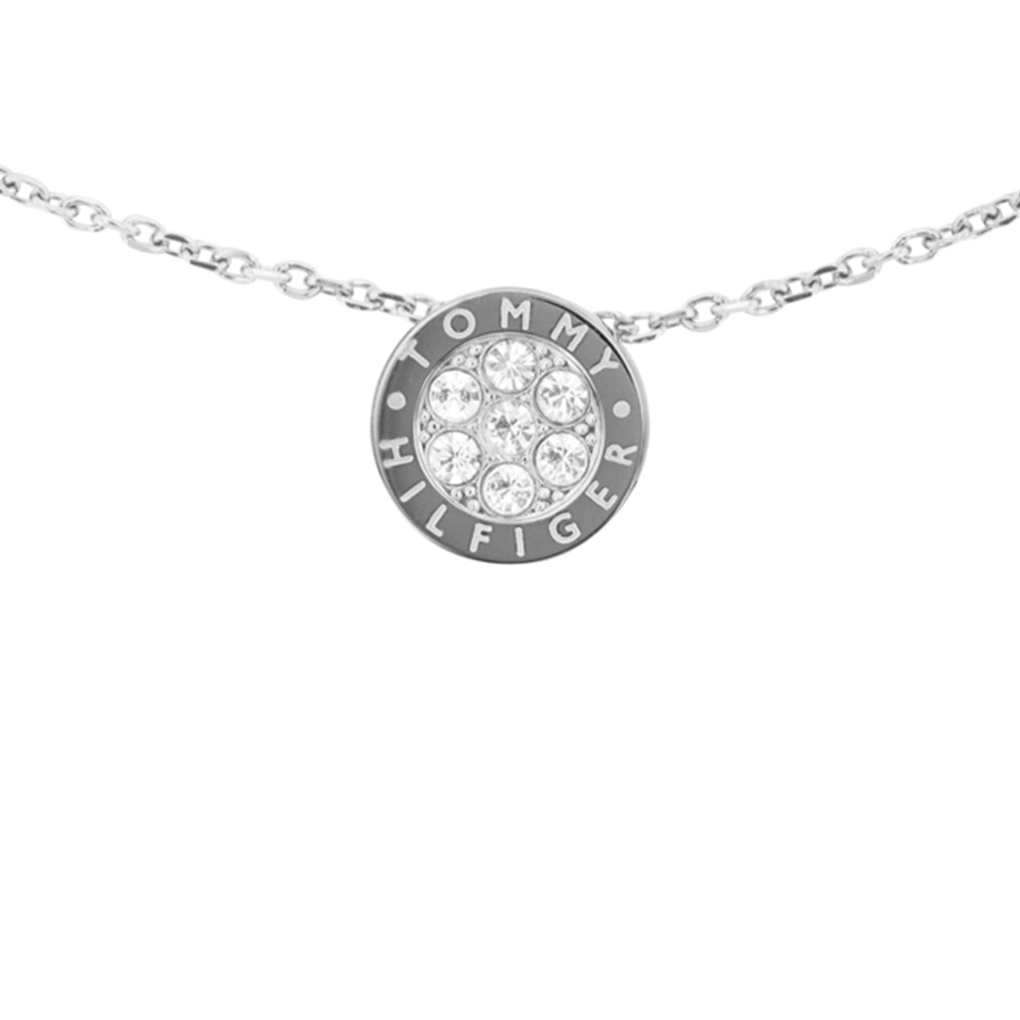 Tommy Hilfiger Jewelry Halskette mit Anhänger für Damen aus Edelstahl mit Kristallen - Erhältlich aus Gold oder Silber