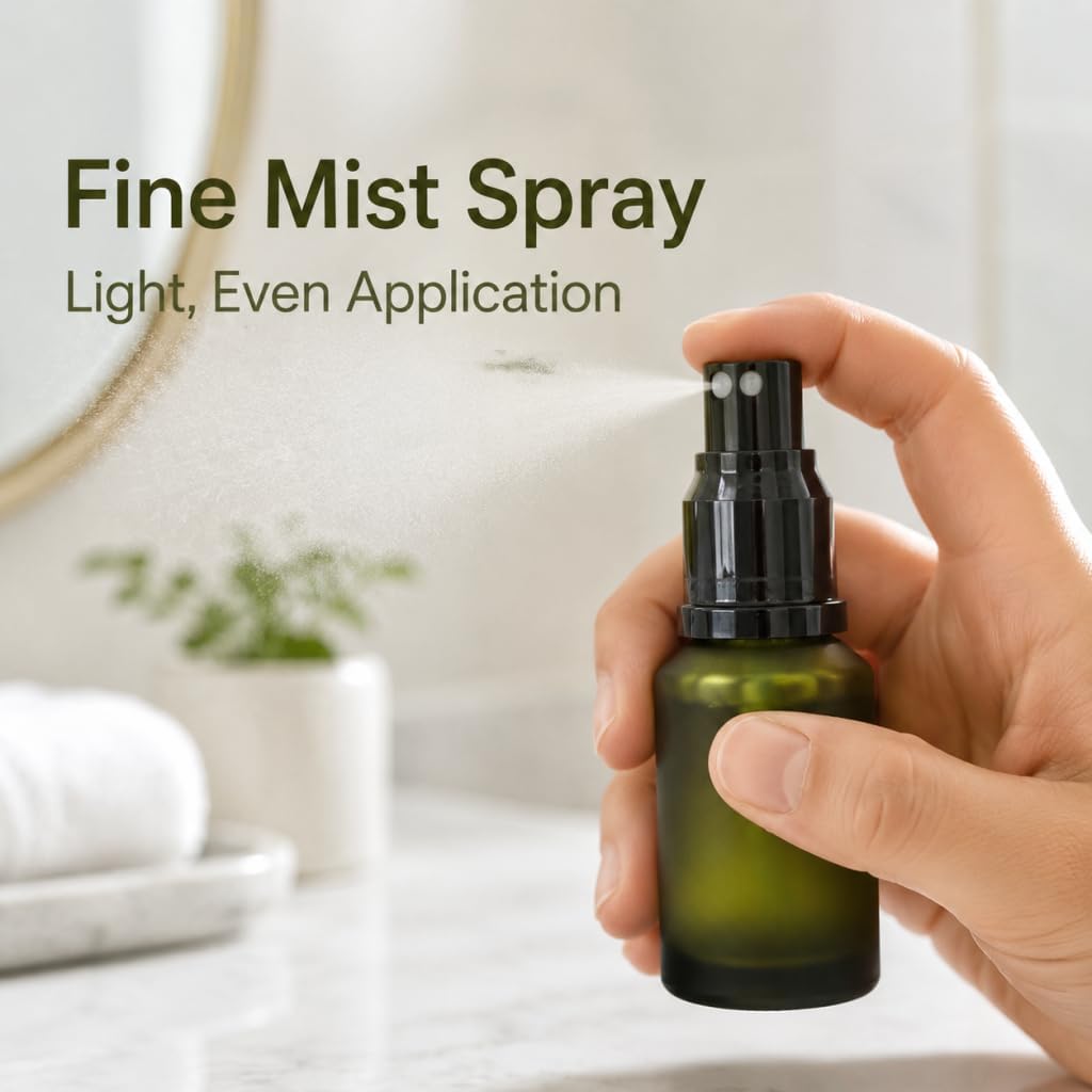 Glass Fine Mist Spray Bottles Travel Refillable, 4 Pack 1oz Atomizer Empty