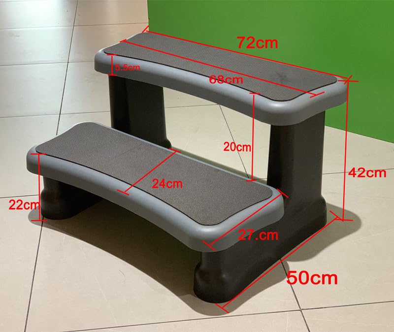 Escalera de 2 peldaños para Spa Color Gris