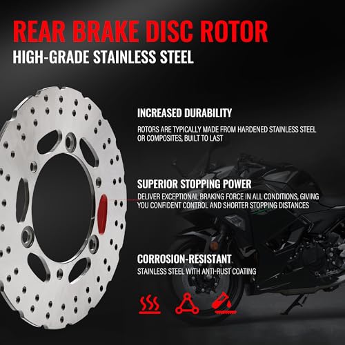 Taskboim 220mm Rear Brake Rotor Disc Compatible with Kawasaki NINJA 300 EX300 ABS 2013-2018 Versys X300 X 300, 420 Stainless Steel Motorcycle Brake Rotor by Taskboim - Used condition - Image 3