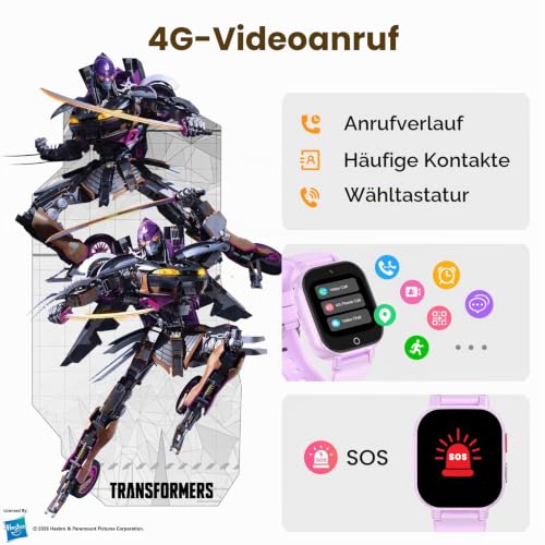 Transformers Smartwatch Kinder mit Videoanruf, IP68 Wasserdicht Schulmodus – Ansicht 4