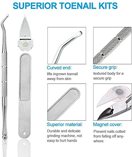 YOUSIDI 4PCS Nagelknipser-Set, Edelstahl-Nagelknipser-Set (für tiefe und tiefe Zehennägel), Pediküre- und Maniküre… – Bild 5