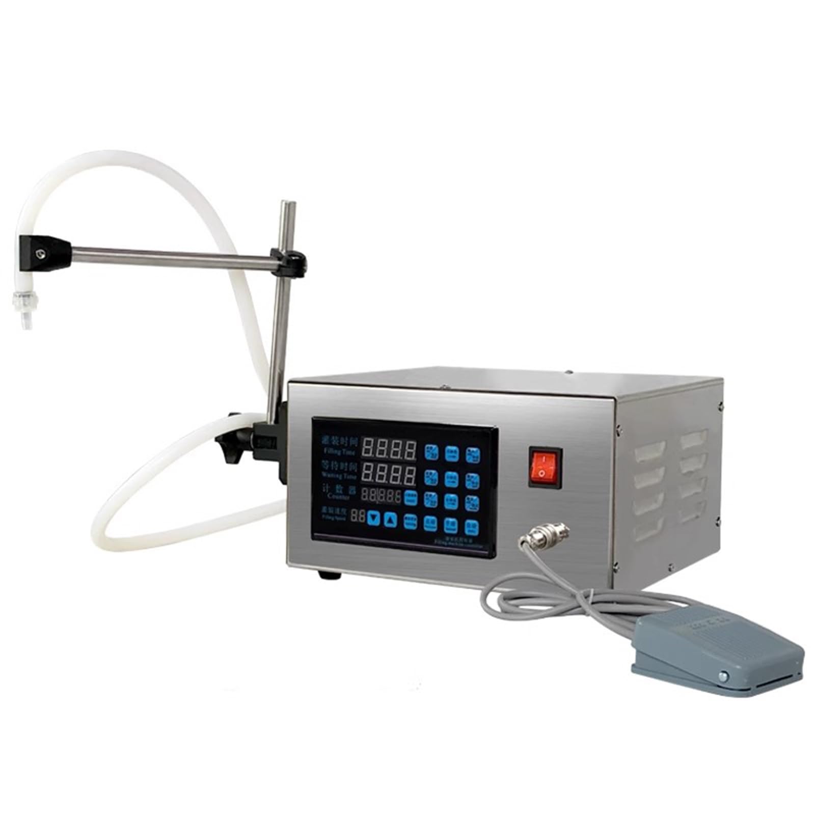 Máquina llenadora de líquidos GFK280, llenadora de botellas con control digital de 5-3500 ml, máquina llenadora automática de botellas para vino, cosméticos, aceites, bebidas y aceites esenciales.