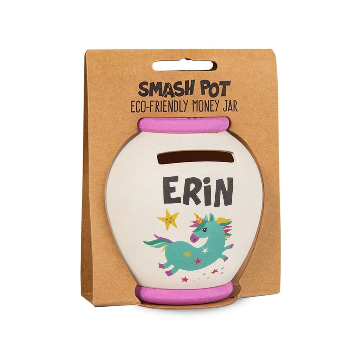 History & Heraldry Personalised Bamboo Smash Pot Money box (Erin)