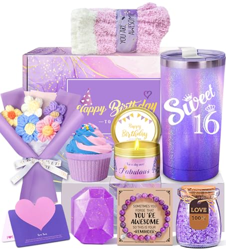 Awfrky Regalo per il 16° compleanno per ragazza, dolce 16 regali per ragazze, regalo di 16 anni per ragazze, cesti per il 16° compleanno per sua figlia, sorella, nipote, migliore amica, regalo per Awfrky Regalo per il 16° compleanno per ragazza, dolce 16 regali per ragazze, regalo di 16 anni per ragazze, cesti per il 16° compleanno per sua figlia, sorella, nipote, migliore amica, regalo per