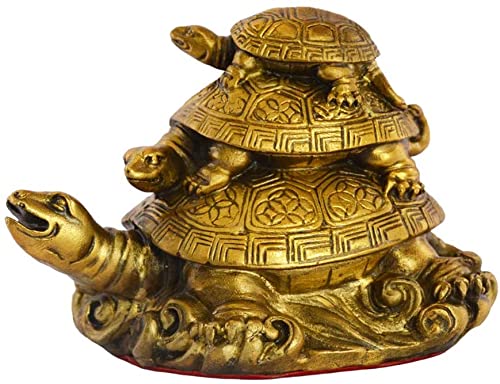Amazon.co.jp: Feng Shui Products 三段亀の置物 三世代カメ像 