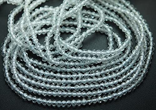 Rondelles en topaze blanche AAA 3mm LKBEADS pour haute joaillerie