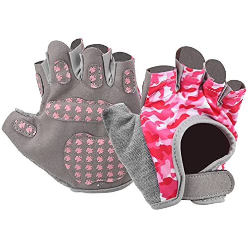 Luvas de Ciclismo Infantis Com Meio Dedo, Luvas de Bicicleta Infantis Com Meio Dedo, Design Antiderr