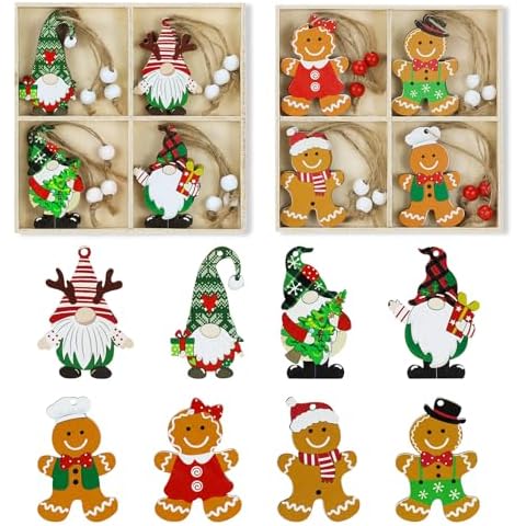 Feelhap 24 Ornements de Noël en Bois Cover